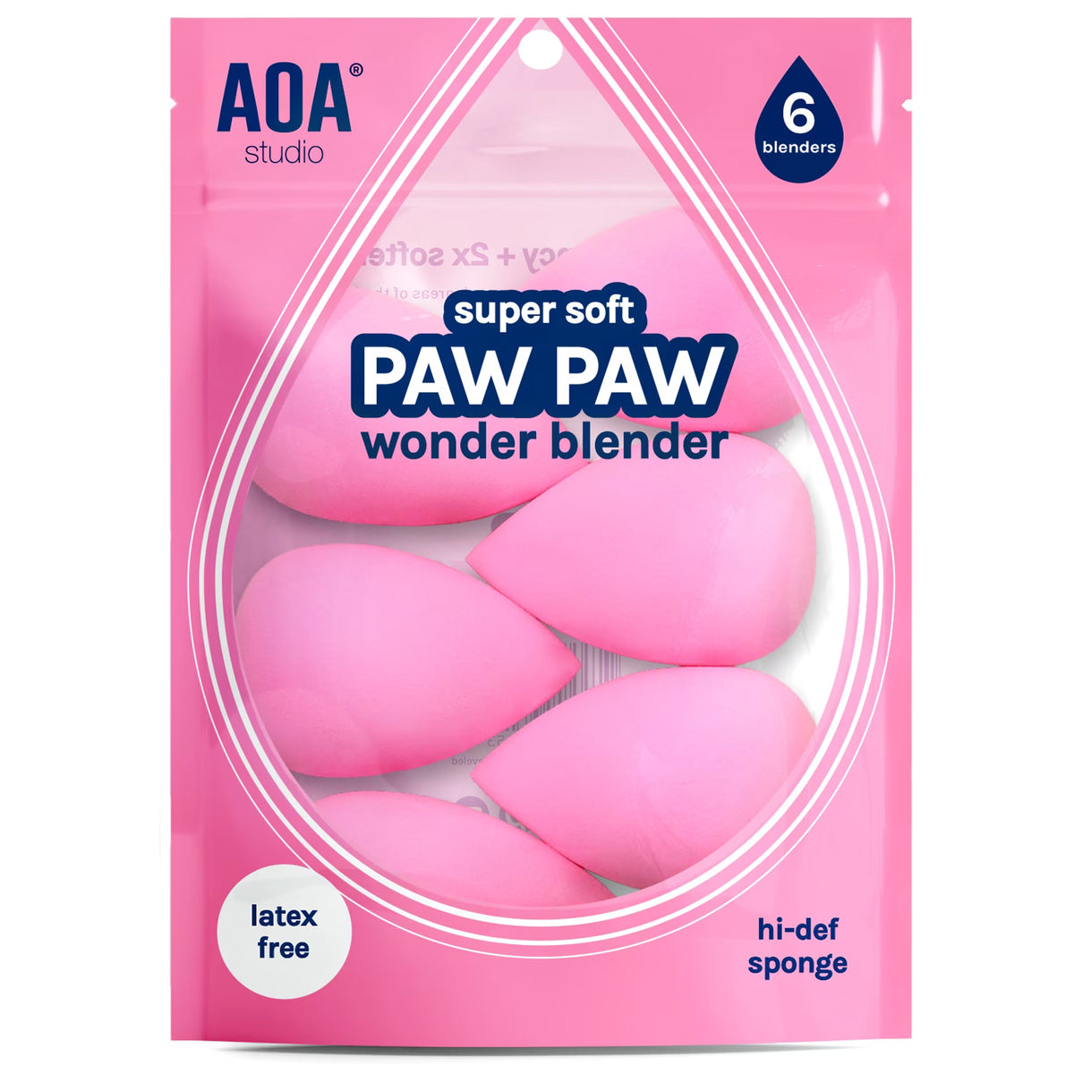 Paw Paw Super Soft Wonder Blender Makeup Sponge 6 Count