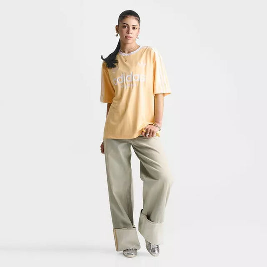 adidas Originals 3 Stripes Oversized Soccer Jersey T-Shirt