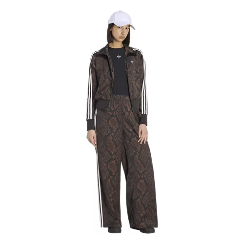 Satin Snake Print Wide Leg Pant