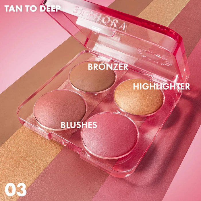 Colorful Face Bronzer, Blush & Highlighter Palette