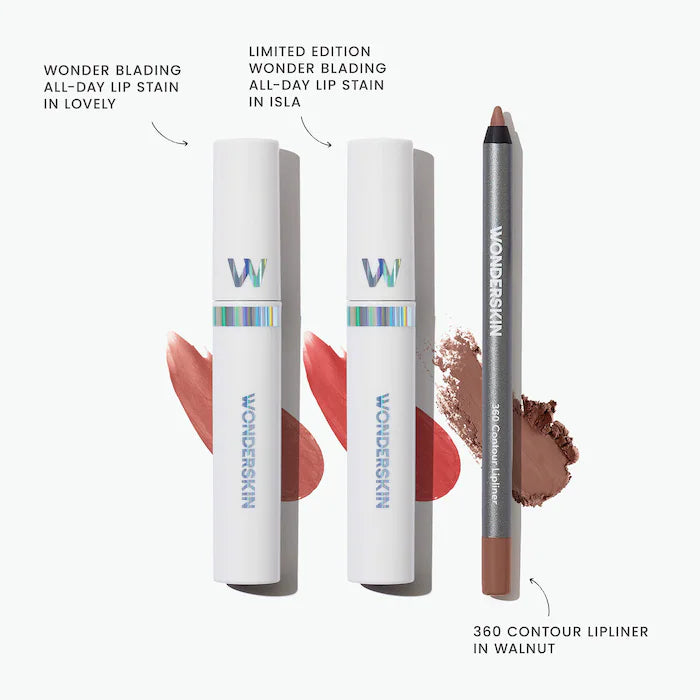 Holiday Lip Stain and Lip Liner Trio Makeup Gift Set