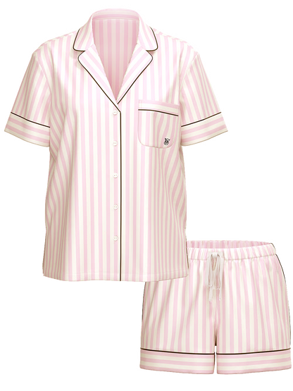 Glazed Satin Short Pajama Set