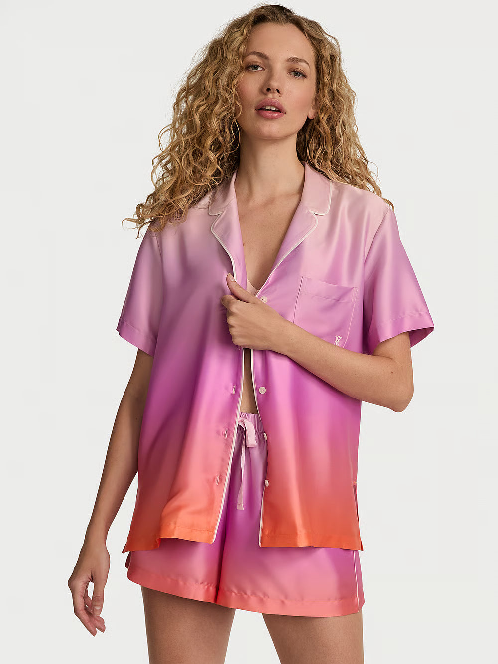 Glazed Satin Short Pajama Set