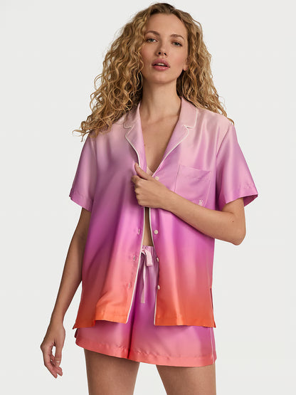 Glazed Satin Short Pajama Set