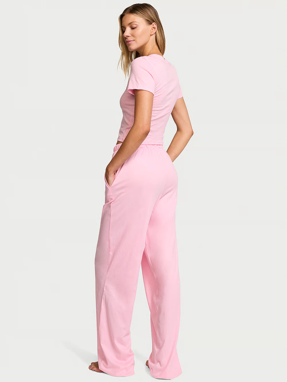 100% Cotton Tee Long Pajama Set