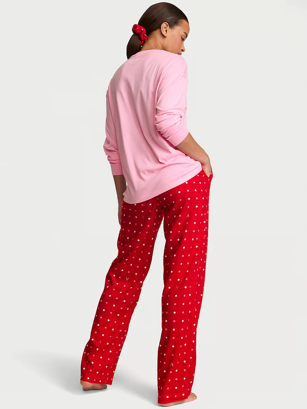 CozyFlannel™ Long Tee-Jama & Scrunchie Set