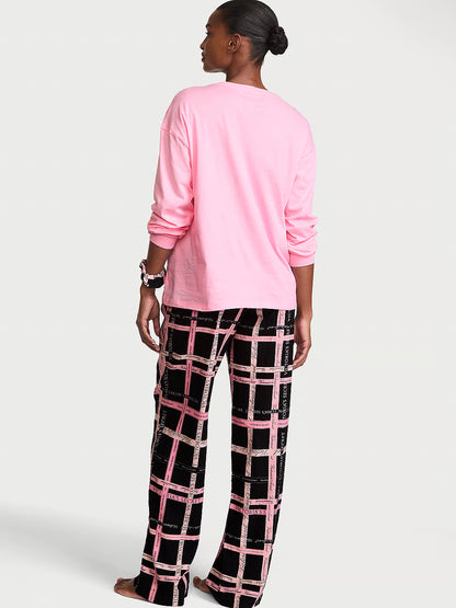 CozyFlannel™ Long Tee-Jama & Scrunchie Set