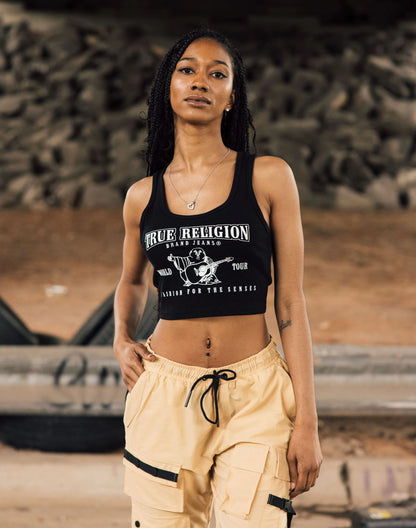 True Religion Logo Crop Top