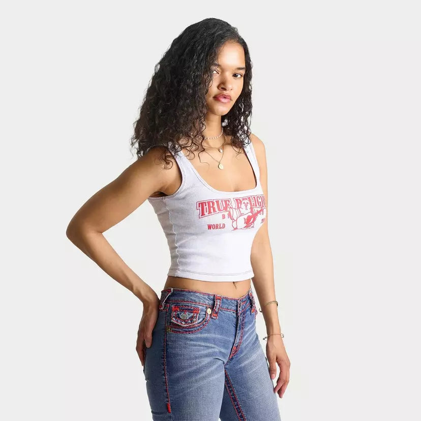 True Religion Logo Crop Top
