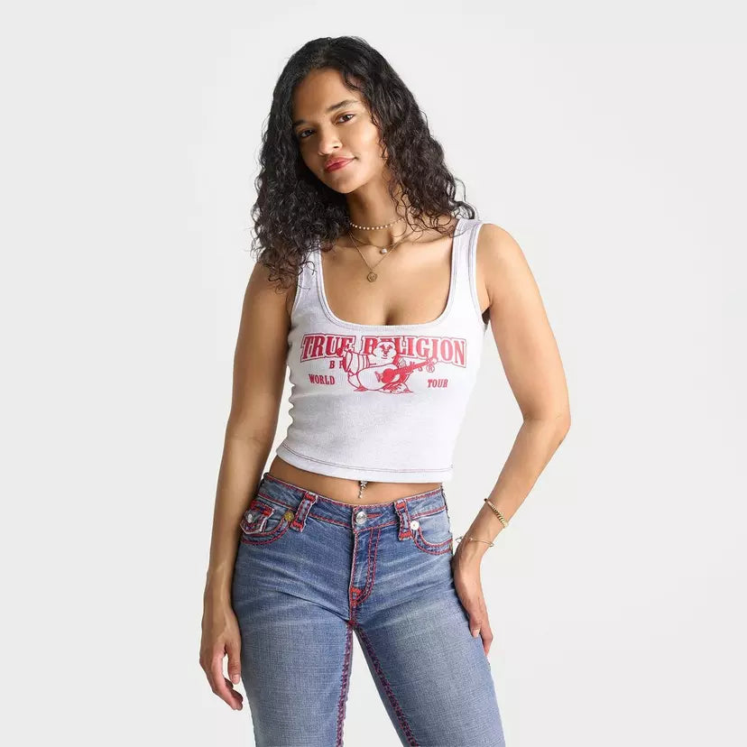 True Religion Logo Crop Top