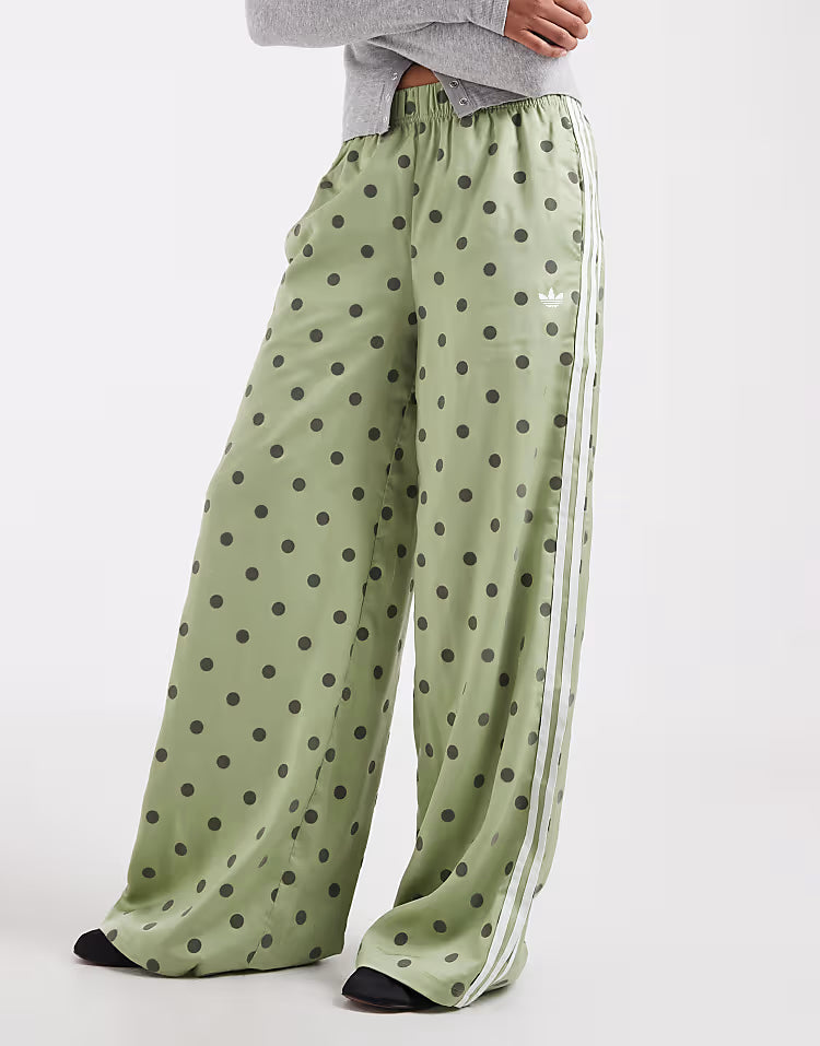 Satin Polka Dots Wide Leg Pant