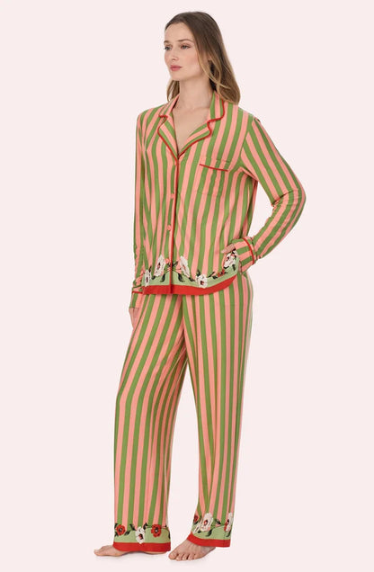 Stella Knit Pj Set In Stripes & Stems
