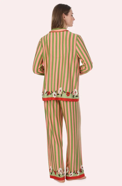 Stella Knit Pj Set In Stripes & Stems