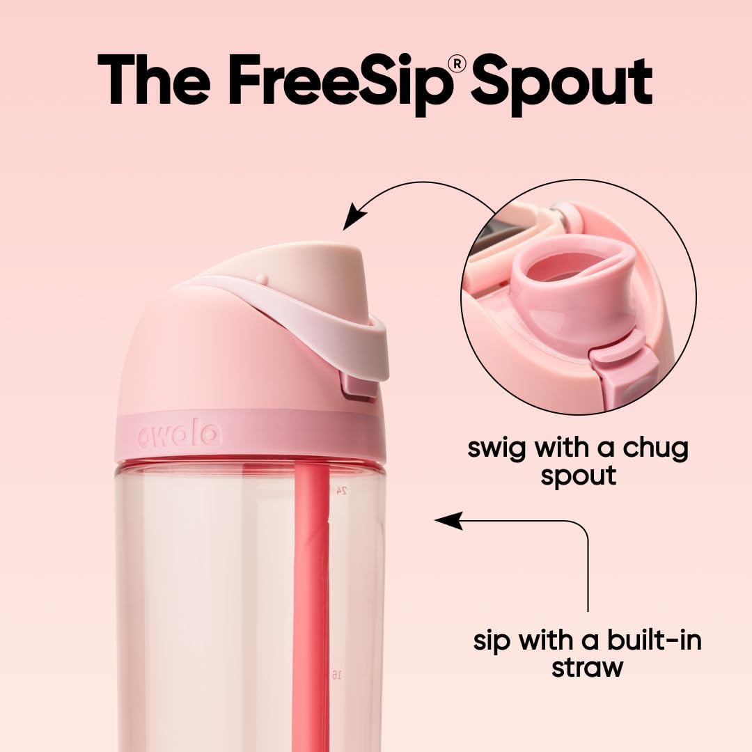 Owala FreeSip Clear Tritan Plastic Water Bottle
