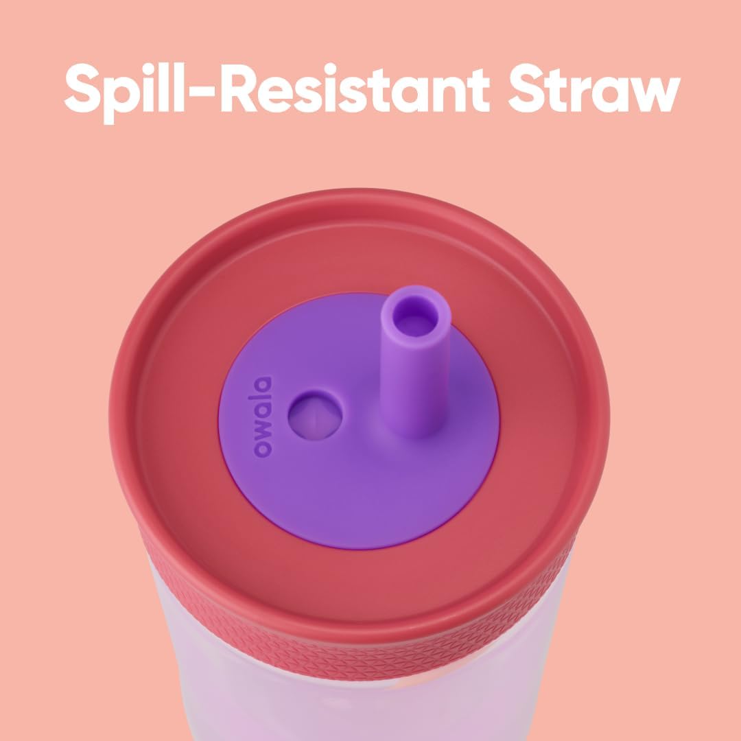 Owala vaso de plastico con popote flexible