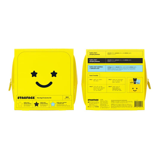 Starface Big Lil - Parches hidrocoloides para espinillas amarillos y negros