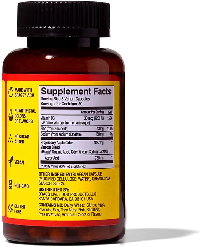 Apple Cider Vinegar Capsules with Vitamin D and Zinc