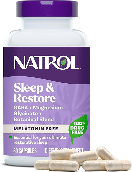 Natrol Cápsulas Sleep & Restore con glicinato de magnesio 100 mg
