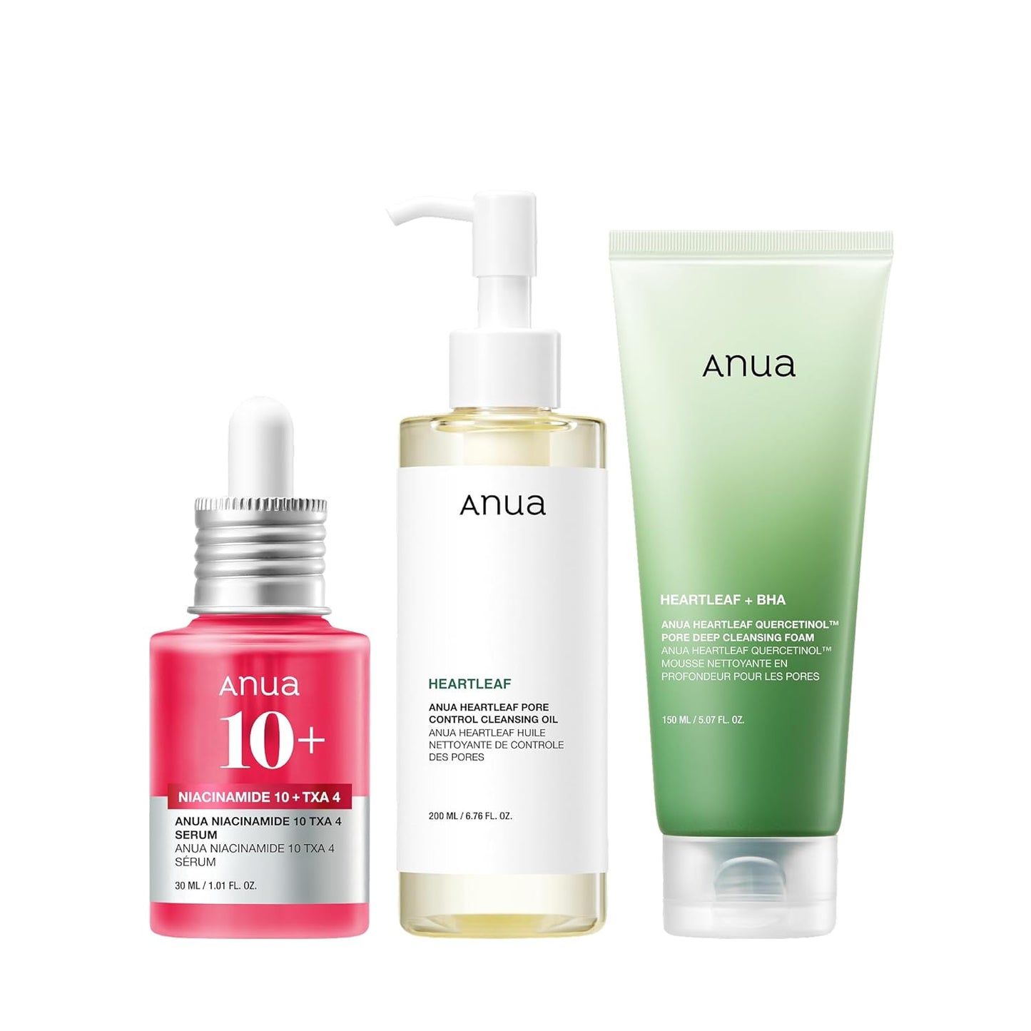 Double Cleansing with Facial Serum, Oil Cleanser & Face Wash with Heartleaf