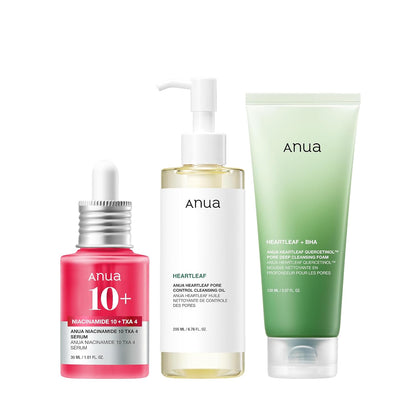 Double Cleansing with Facial Serum, Oil Cleanser & Face Wash with Heartleaf