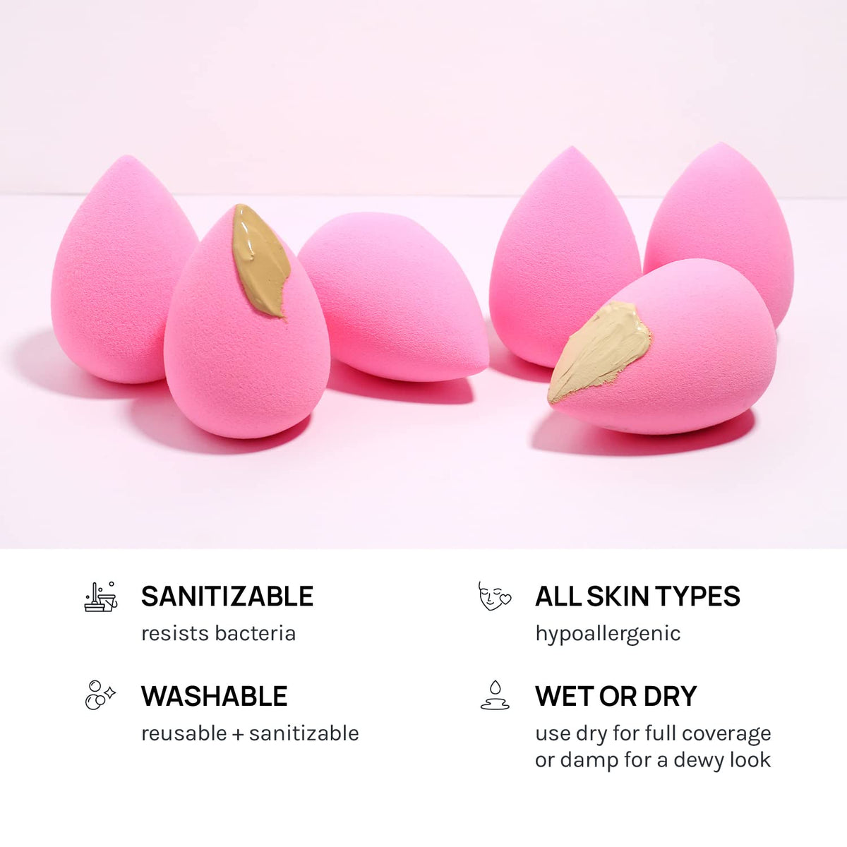 Sponge Set Latex Free and High-definition Set of 6 makeup Wonder blender