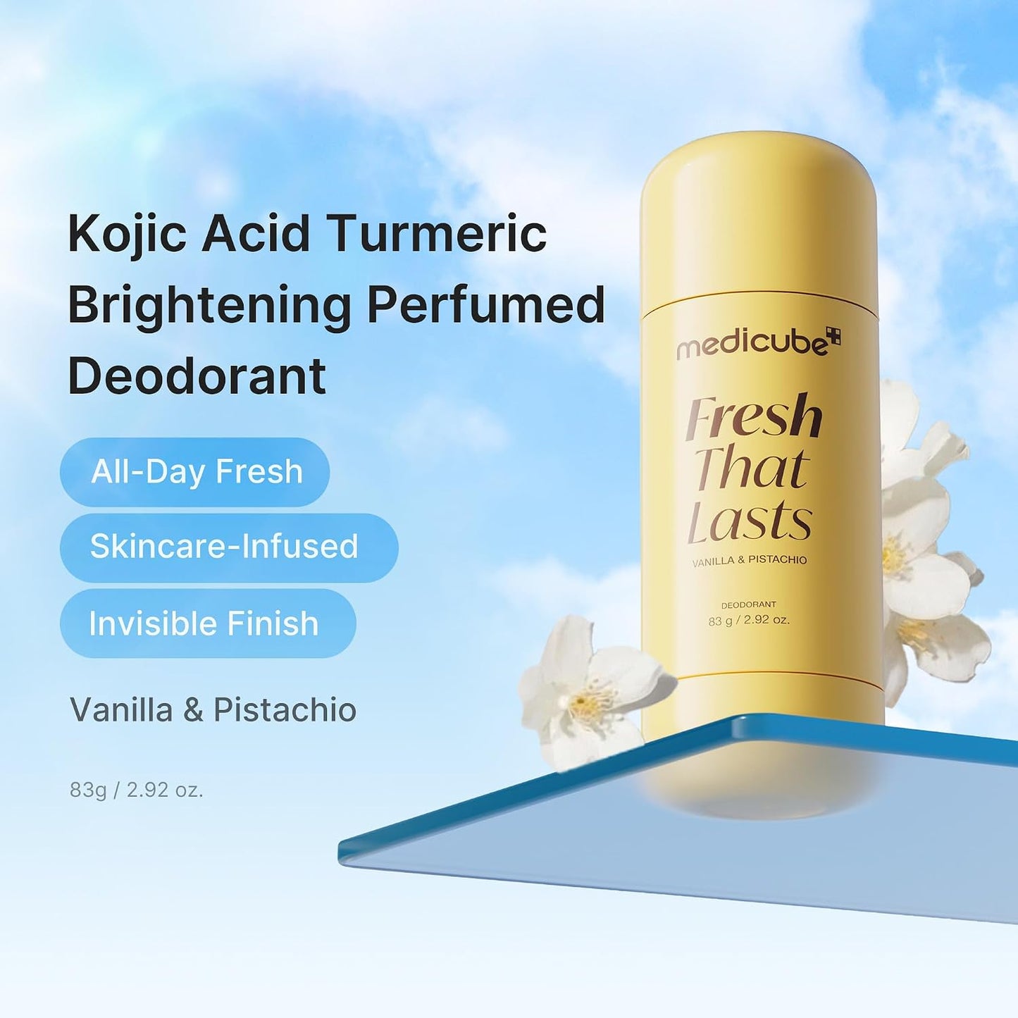 Deodorant Kojic Acid & Turmeric for Women & Men, Aluminum-Free