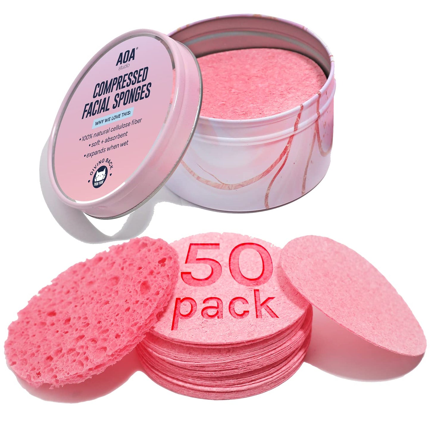 Studio 50-Count Compressed Facial Sponges