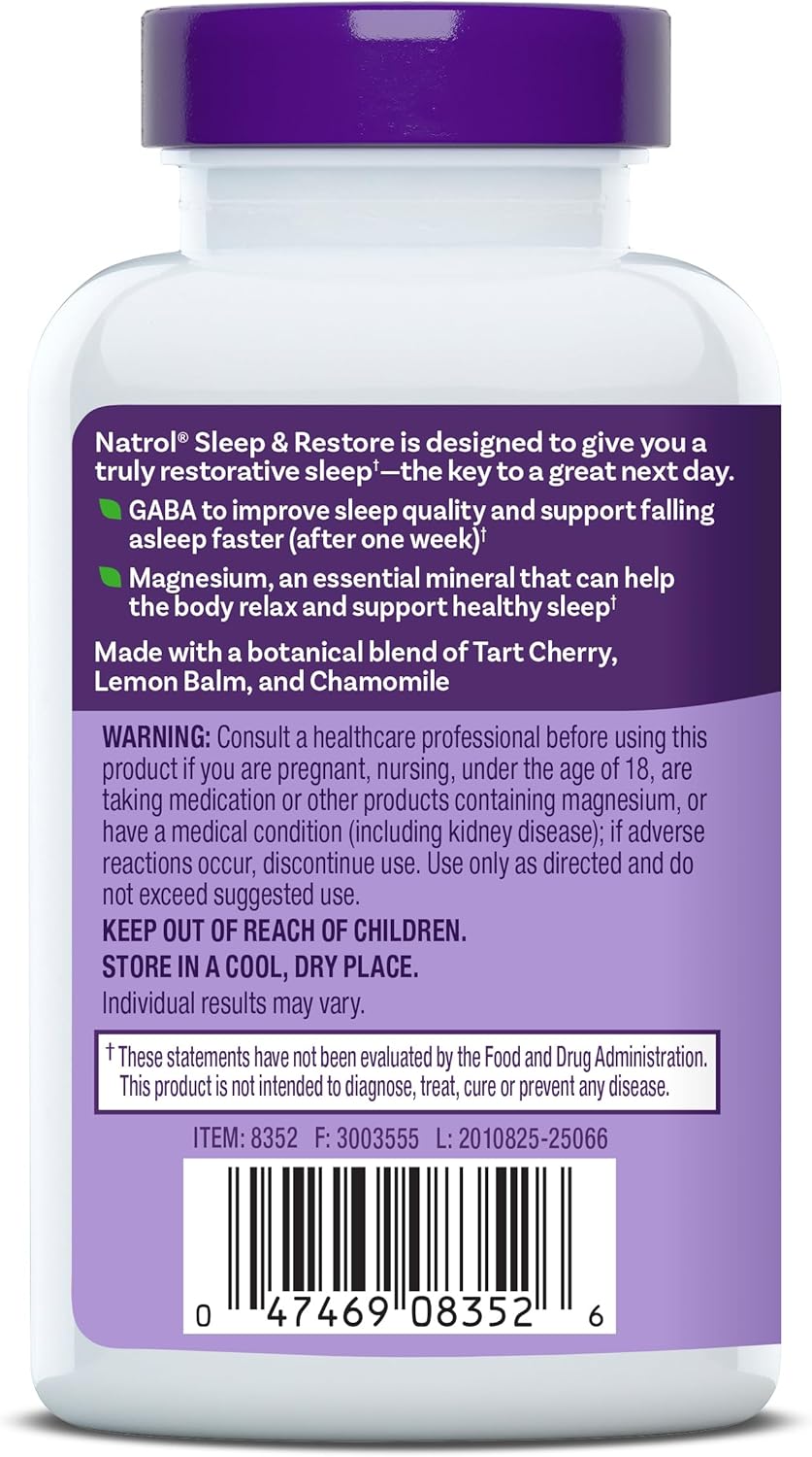 Natrol Cápsulas Sleep & Restore con glicinato de magnesio 100 mg