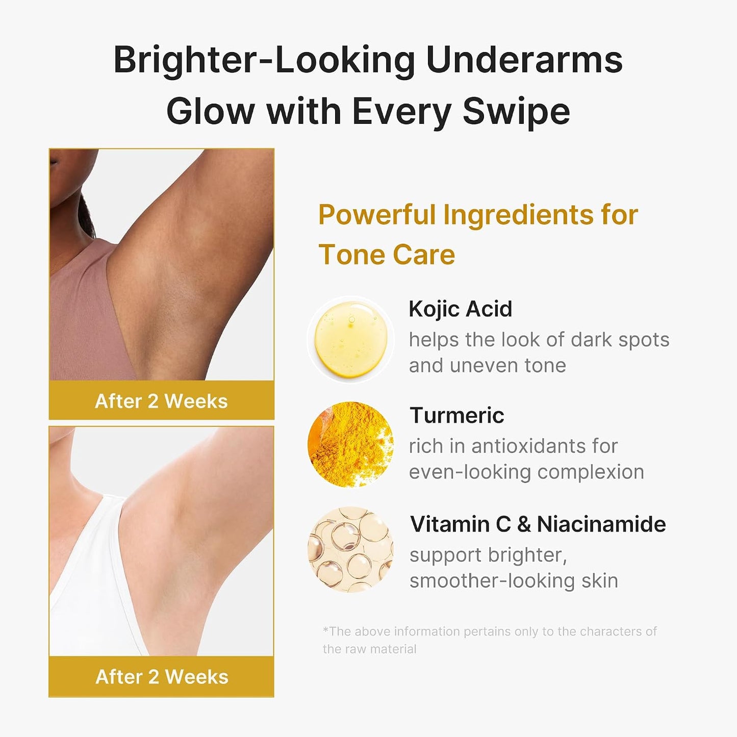 Deodorant Kojic Acid & Turmeric for Women & Men, Aluminum-Free