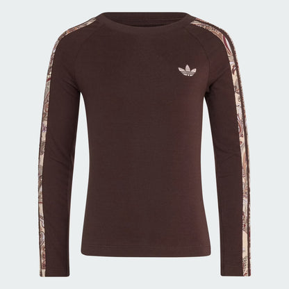 LIBERTY LONDON SLIM CROP 3-STRIPES LONG SLEEVE TOP/REGULAR WRAP SKORT SET
