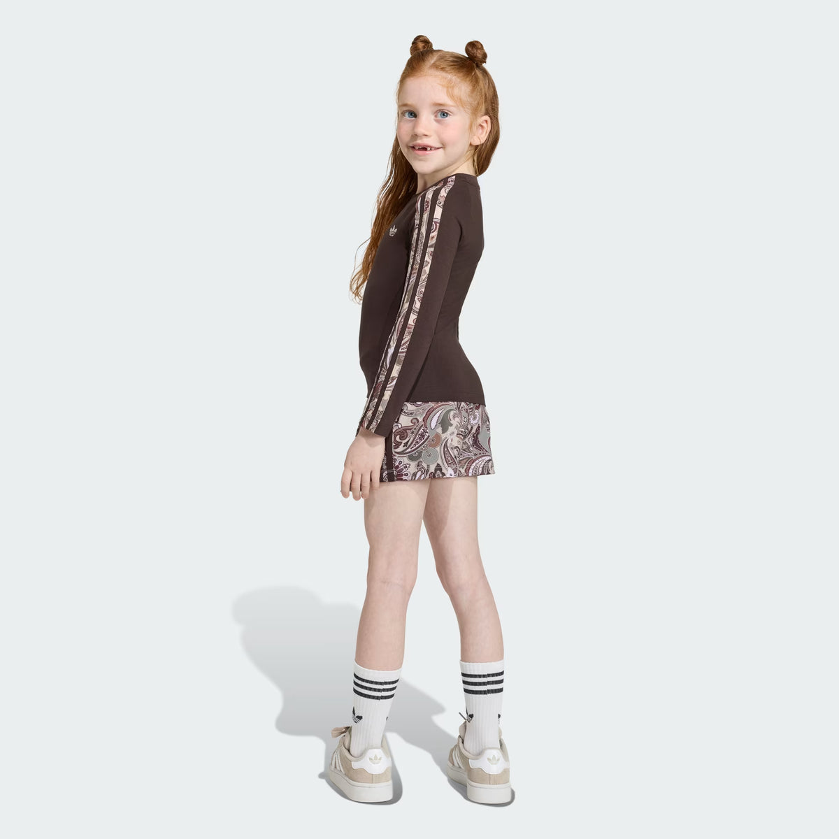 LIBERTY LONDON SLIM CROP 3-STRIPES LONG SLEEVE TOP/REGULAR WRAP SKORT SET