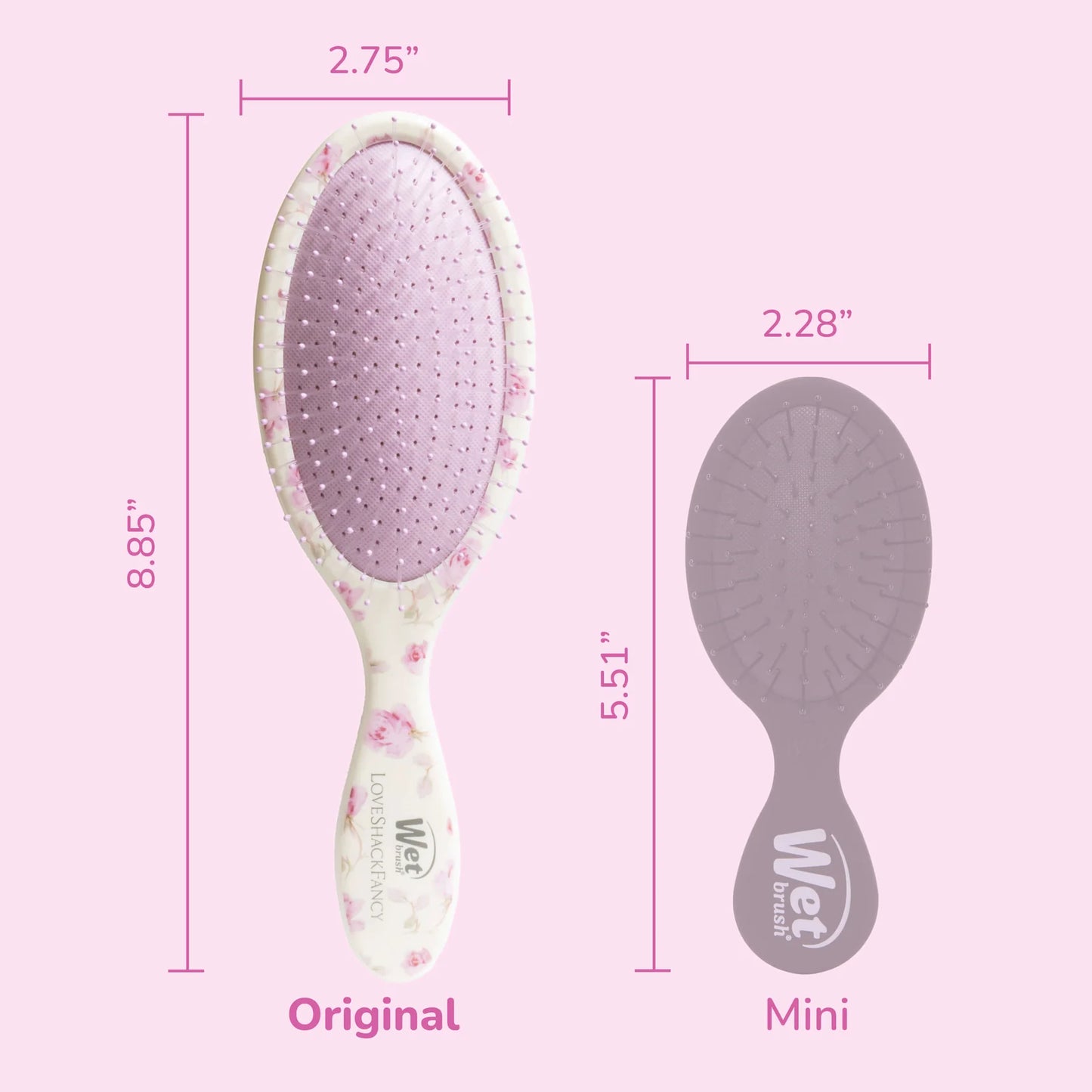 Wet Brush x LoveShackFancy Mini Detangler - Ribbon Rosa