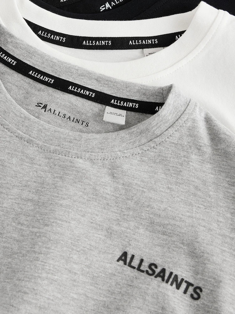 smALLSAINTS Black/White Logo Crew Relaxed T-Shirts 3 Pack