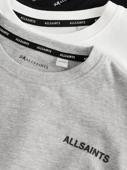 smALLSAINTS Black/White Logo Crew Relaxed T-Shirts 3 Pack