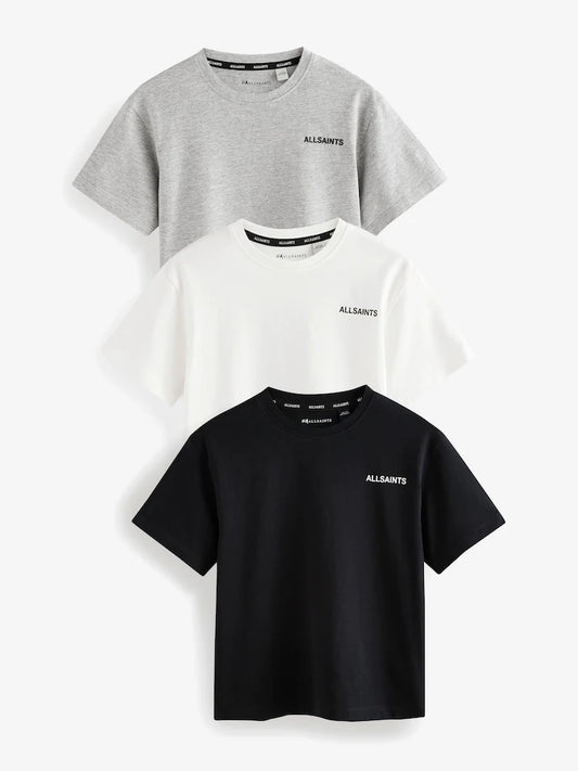 smALLSAINTS Logo Crew Relaxed T-Shirts 3 Pack