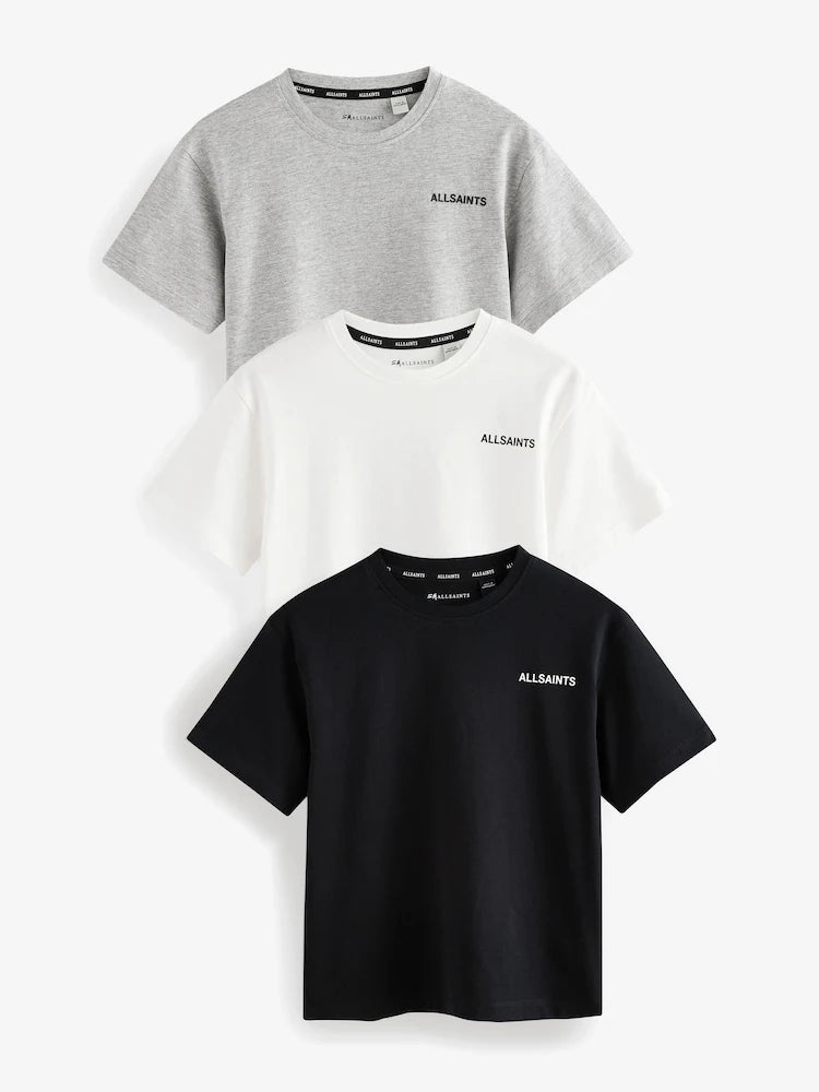 Logo Crew Neck Relaxed T-Shirts 3 Pack