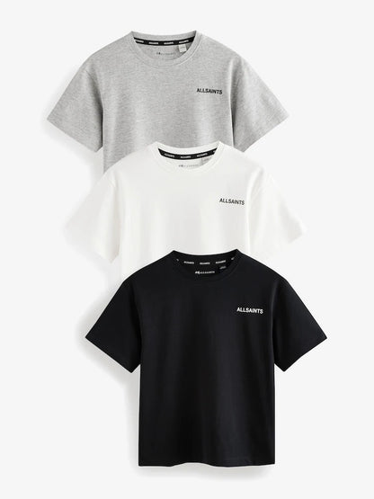 Logo Crew Neck Relaxed T-Shirts 3 Pack