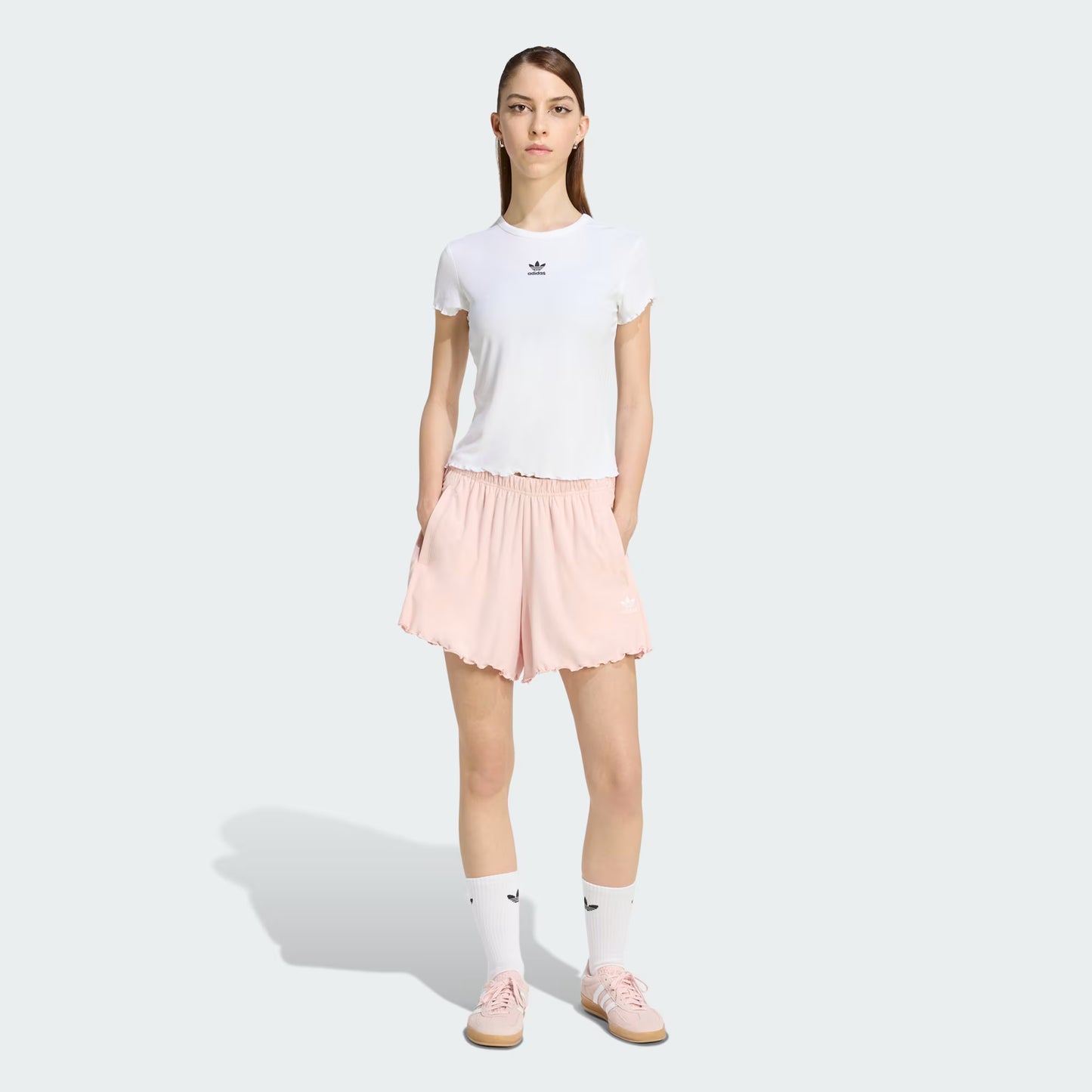 ESSENTIALS SCALLOPED EDGE BABY TEE