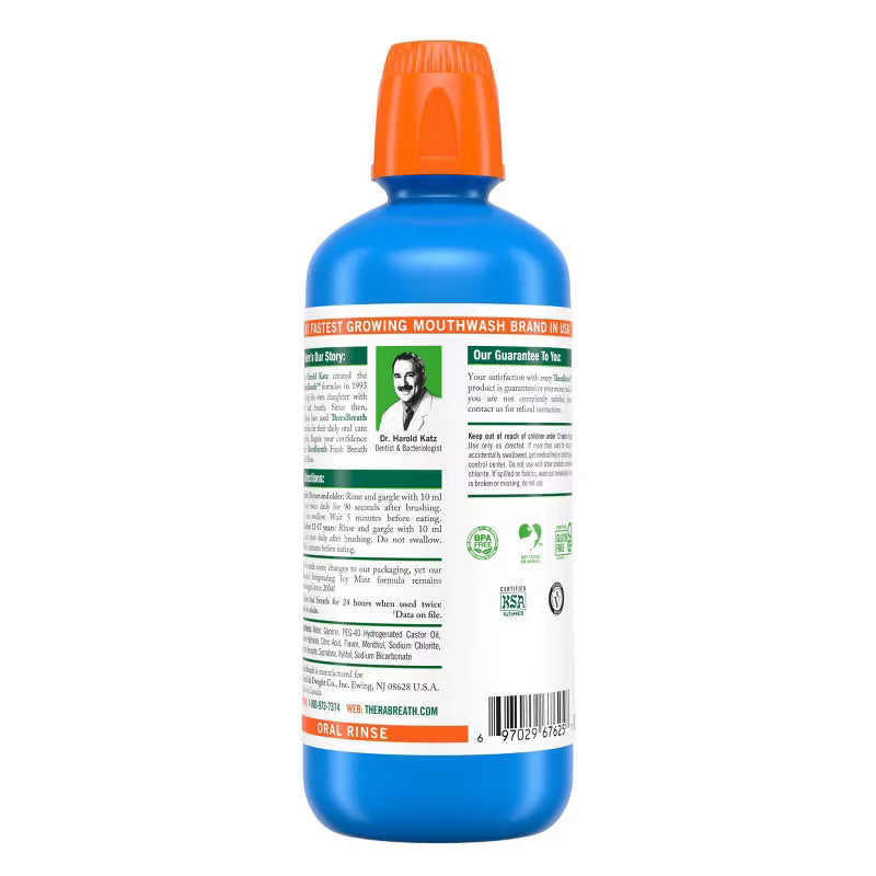 TheraBreath Fresh Breath Mouthwash Alcohol-Free - Icy Mint