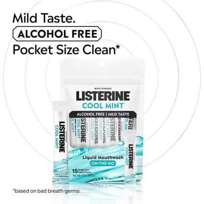On-The-Go Alcohol-Free Cool Mint Mouthwash Packets