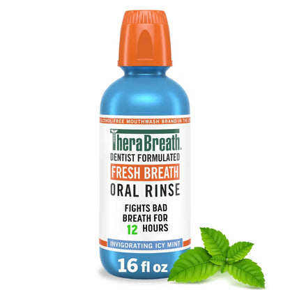 TheraBreath Fresh Breath Mouthwash Alcohol-Free - Icy Mint