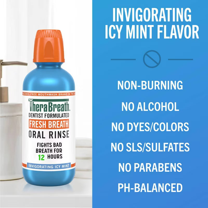TheraBreath Fresh Breath Mouthwash Alcohol-Free - Icy Mint