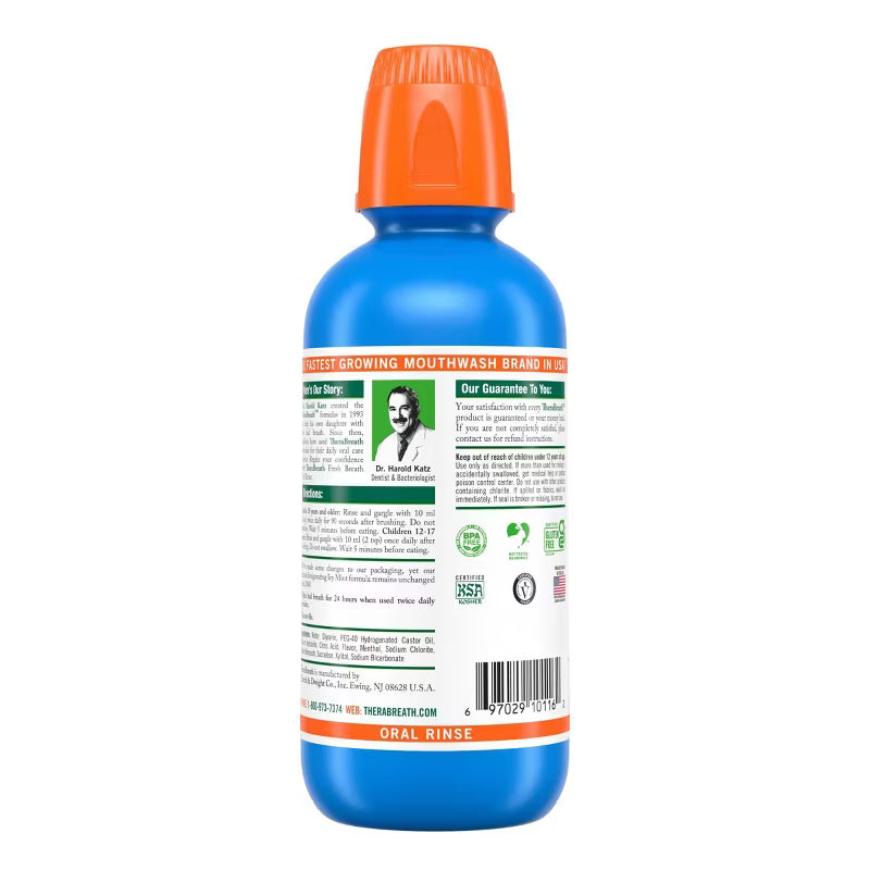 TheraBreath Fresh Breath Mouthwash Alcohol-Free - Icy Mint