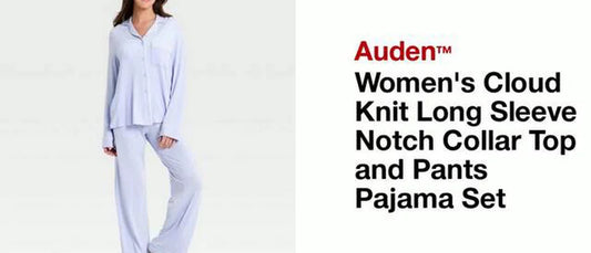 Women's Cloud Knit Long Sleeve Notch Collar Top and Pants Pajama Set