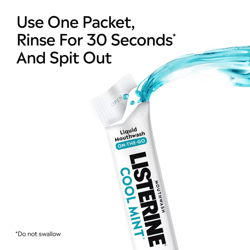 On-The-Go Alcohol-Free Cool Mint Mouthwash Packets