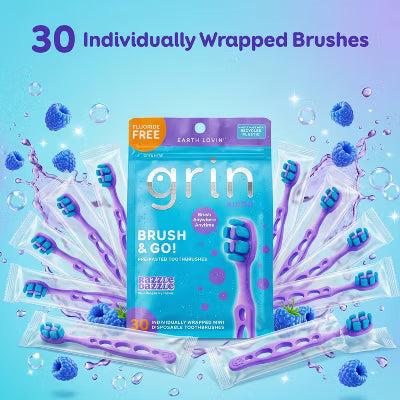 Grin Oral Care Brush & Go - 30ct