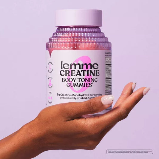 Lemme Creatine Monohydrate Gummies for Women - Vegan & Gluten-Free - Sour Strawberry Flavored - 60ct