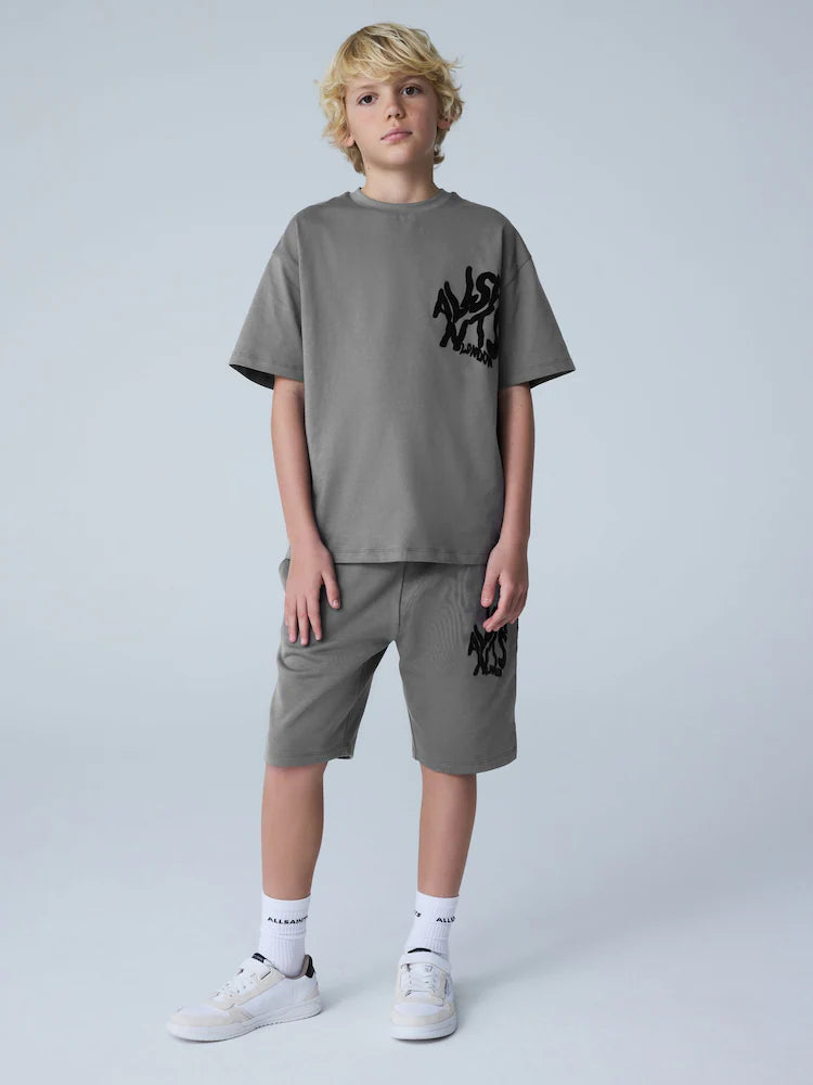 Charcoal Grey/Flocked Orlando T-Shirt and Sweat Shorts Set