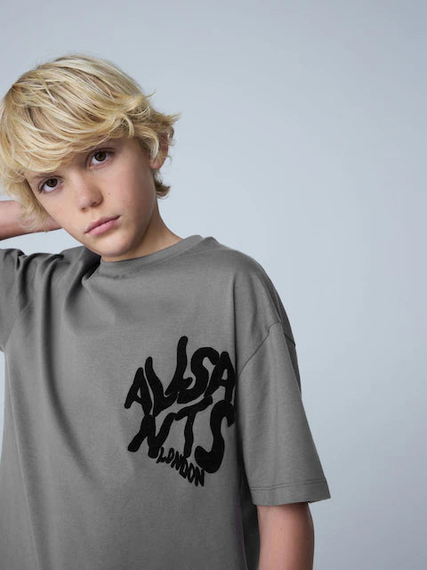Charcoal Grey/Flocked Orlando T-Shirt and Sweat Shorts Set
