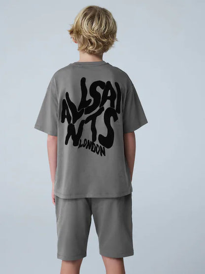 Charcoal Grey/Flocked Orlando T-Shirt and Sweat Shorts Set